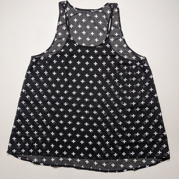 Sheer X Cross Print Oversized Tank H&M - Picture 2 of 5